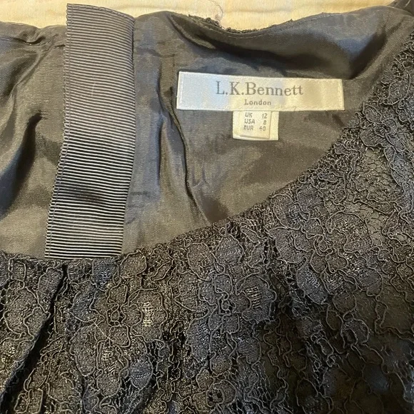 L. K. Bennett Black Lace cocktail dress.